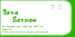 nora barvan business card